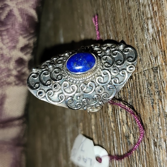New Sterling Silver Lapis Lazuli Ring Size 7 - Picture 3 of 7